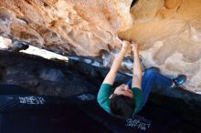 Bouldering in Hueco Tanks on 03/03/2019 with Blue Lizard Climbing and Yoga

Filename: SRM_20190303_1333130.jpg
Aperture: f/4.0
Shutter Speed: 1/400
Body: Canon EOS-1D Mark II
Lens: Canon EF 16-35mm f/2.8 L