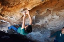 Bouldering in Hueco Tanks on 03/03/2019 with Blue Lizard Climbing and Yoga

Filename: SRM_20190303_1440180.jpg
Aperture: f/5.6
Shutter Speed: 1/320
Body: Canon EOS-1D Mark II
Lens: Canon EF 16-35mm f/2.8 L
