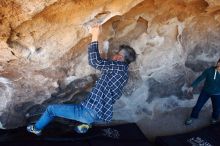 Bouldering in Hueco Tanks on 03/03/2019 with Blue Lizard Climbing and Yoga

Filename: SRM_20190303_1452250.jpg
Aperture: f/5.6
Shutter Speed: 1/250
Body: Canon EOS-1D Mark II
Lens: Canon EF 16-35mm f/2.8 L