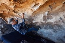 Bouldering in Hueco Tanks on 03/03/2019 with Blue Lizard Climbing and Yoga

Filename: SRM_20190303_1453060.jpg
Aperture: f/5.6
Shutter Speed: 1/250
Body: Canon EOS-1D Mark II
Lens: Canon EF 16-35mm f/2.8 L