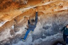 Bouldering in Hueco Tanks on 03/03/2019 with Blue Lizard Climbing and Yoga

Filename: SRM_20190303_1453260.jpg
Aperture: f/5.6
Shutter Speed: 1/250
Body: Canon EOS-1D Mark II
Lens: Canon EF 16-35mm f/2.8 L