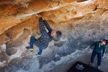 Bouldering in Hueco Tanks on 03/03/2019 with Blue Lizard Climbing and Yoga

Filename: SRM_20190303_1453330.jpg
Aperture: f/5.6
Shutter Speed: 1/250
Body: Canon EOS-1D Mark II
Lens: Canon EF 16-35mm f/2.8 L