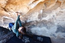 Bouldering in Hueco Tanks on 03/03/2019 with Blue Lizard Climbing and Yoga

Filename: SRM_20190303_1500270.jpg
Aperture: f/5.6
Shutter Speed: 1/125
Body: Canon EOS-1D Mark II
Lens: Canon EF 16-35mm f/2.8 L