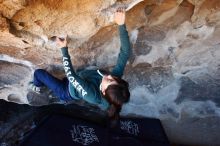 Bouldering in Hueco Tanks on 03/03/2019 with Blue Lizard Climbing and Yoga

Filename: SRM_20190303_1500340.jpg
Aperture: f/5.6
Shutter Speed: 1/250
Body: Canon EOS-1D Mark II
Lens: Canon EF 16-35mm f/2.8 L