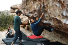 Bouldering in Hueco Tanks on 03/08/2019 with Blue Lizard Climbing and Yoga

Filename: SRM_20190308_1250190.jpg
Aperture: f/2.8
Shutter Speed: 1/500
Body: Canon EOS-1D Mark II
Lens: Canon EF 50mm f/1.8 II
