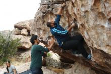 Bouldering in Hueco Tanks on 03/08/2019 with Blue Lizard Climbing and Yoga

Filename: SRM_20190308_1250270.jpg
Aperture: f/2.8
Shutter Speed: 1/500
Body: Canon EOS-1D Mark II
Lens: Canon EF 50mm f/1.8 II