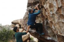 Bouldering in Hueco Tanks on 03/08/2019 with Blue Lizard Climbing and Yoga

Filename: SRM_20190308_1250320.jpg
Aperture: f/2.8
Shutter Speed: 1/640
Body: Canon EOS-1D Mark II
Lens: Canon EF 50mm f/1.8 II