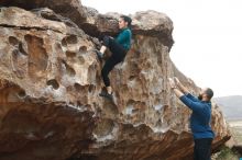 Bouldering in Hueco Tanks on 03/08/2019 with Blue Lizard Climbing and Yoga

Filename: SRM_20190308_1255460.jpg
Aperture: f/3.5
Shutter Speed: 1/400
Body: Canon EOS-1D Mark II
Lens: Canon EF 50mm f/1.8 II