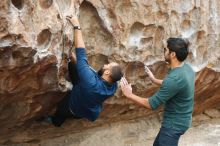 Bouldering in Hueco Tanks on 03/08/2019 with Blue Lizard Climbing and Yoga

Filename: SRM_20190308_1256430.jpg
Aperture: f/3.5
Shutter Speed: 1/200
Body: Canon EOS-1D Mark II
Lens: Canon EF 50mm f/1.8 II