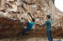 Bouldering in Hueco Tanks on 03/08/2019 with Blue Lizard Climbing and Yoga

Filename: SRM_20190308_1257300.jpg
Aperture: f/3.5
Shutter Speed: 1/400
Body: Canon EOS-1D Mark II
Lens: Canon EF 50mm f/1.8 II