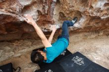 Bouldering in Hueco Tanks on 03/08/2019 with Blue Lizard Climbing and Yoga

Filename: SRM_20190308_1301320.jpg
Aperture: f/5.6
Shutter Speed: 1/200
Body: Canon EOS-1D Mark II
Lens: Canon EF 16-35mm f/2.8 L