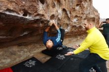 Bouldering in Hueco Tanks on 03/08/2019 with Blue Lizard Climbing and Yoga

Filename: SRM_20190308_1307010.jpg
Aperture: f/5.6
Shutter Speed: 1/250
Body: Canon EOS-1D Mark II
Lens: Canon EF 16-35mm f/2.8 L