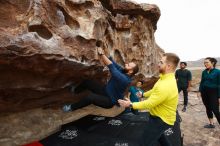 Bouldering in Hueco Tanks on 03/08/2019 with Blue Lizard Climbing and Yoga

Filename: SRM_20190308_1307160.jpg
Aperture: f/5.6
Shutter Speed: 1/320
Body: Canon EOS-1D Mark II
Lens: Canon EF 16-35mm f/2.8 L