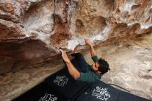 Bouldering in Hueco Tanks on 03/08/2019 with Blue Lizard Climbing and Yoga

Filename: SRM_20190308_1310230.jpg
Aperture: f/5.0
Shutter Speed: 1/250
Body: Canon EOS-1D Mark II
Lens: Canon EF 16-35mm f/2.8 L