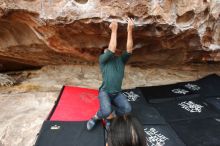 Bouldering in Hueco Tanks on 03/08/2019 with Blue Lizard Climbing and Yoga

Filename: SRM_20190308_1310441.jpg
Aperture: f/5.0
Shutter Speed: 1/250
Body: Canon EOS-1D Mark II
Lens: Canon EF 16-35mm f/2.8 L