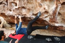 Bouldering in Hueco Tanks on 03/08/2019 with Blue Lizard Climbing and Yoga

Filename: SRM_20190308_1321250.jpg
Aperture: f/5.6
Shutter Speed: 1/200
Body: Canon EOS-1D Mark II
Lens: Canon EF 16-35mm f/2.8 L