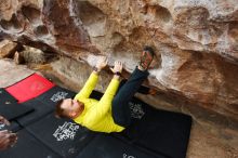 Bouldering in Hueco Tanks on 03/08/2019 with Blue Lizard Climbing and Yoga

Filename: SRM_20190308_1327470.jpg
Aperture: f/5.6
Shutter Speed: 1/400
Body: Canon EOS-1D Mark II
Lens: Canon EF 16-35mm f/2.8 L