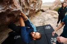 Bouldering in Hueco Tanks on 03/08/2019 with Blue Lizard Climbing and Yoga

Filename: SRM_20190308_1330210.jpg
Aperture: f/5.6
Shutter Speed: 1/400
Body: Canon EOS-1D Mark II
Lens: Canon EF 16-35mm f/2.8 L