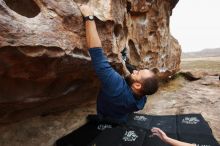 Bouldering in Hueco Tanks on 03/08/2019 with Blue Lizard Climbing and Yoga

Filename: SRM_20190308_1330290.jpg
Aperture: f/5.6
Shutter Speed: 1/250
Body: Canon EOS-1D Mark II
Lens: Canon EF 16-35mm f/2.8 L