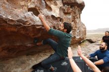 Bouldering in Hueco Tanks on 03/08/2019 with Blue Lizard Climbing and Yoga

Filename: SRM_20190308_1333360.jpg
Aperture: f/5.6
Shutter Speed: 1/400
Body: Canon EOS-1D Mark II
Lens: Canon EF 16-35mm f/2.8 L