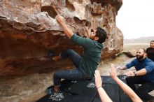 Bouldering in Hueco Tanks on 03/08/2019 with Blue Lizard Climbing and Yoga

Filename: SRM_20190308_1333361.jpg
Aperture: f/5.6
Shutter Speed: 1/400
Body: Canon EOS-1D Mark II
Lens: Canon EF 16-35mm f/2.8 L