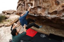 Bouldering in Hueco Tanks on 03/08/2019 with Blue Lizard Climbing and Yoga

Filename: SRM_20190308_1338340.jpg
Aperture: f/5.6
Shutter Speed: 1/400
Body: Canon EOS-1D Mark II
Lens: Canon EF 16-35mm f/2.8 L