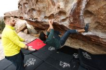 Bouldering in Hueco Tanks on 03/08/2019 with Blue Lizard Climbing and Yoga

Filename: SRM_20190308_1340310.jpg
Aperture: f/5.6
Shutter Speed: 1/320
Body: Canon EOS-1D Mark II
Lens: Canon EF 16-35mm f/2.8 L