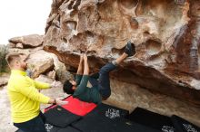 Bouldering in Hueco Tanks on 03/08/2019 with Blue Lizard Climbing and Yoga

Filename: SRM_20190308_1340440.jpg
Aperture: f/5.6
Shutter Speed: 1/320
Body: Canon EOS-1D Mark II
Lens: Canon EF 16-35mm f/2.8 L