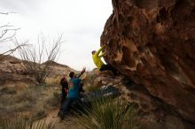 Bouldering in Hueco Tanks on 03/08/2019 with Blue Lizard Climbing and Yoga

Filename: SRM_20190308_1407570.jpg
Aperture: f/5.6
Shutter Speed: 1/800
Body: Canon EOS-1D Mark II
Lens: Canon EF 16-35mm f/2.8 L