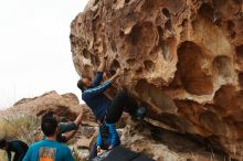 Bouldering in Hueco Tanks on 03/08/2019 with Blue Lizard Climbing and Yoga

Filename: SRM_20190308_1409190.jpg
Aperture: f/5.6
Shutter Speed: 1/500
Body: Canon EOS-1D Mark II
Lens: Canon EF 16-35mm f/2.8 L