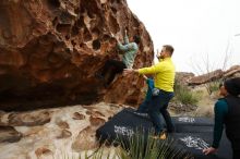 Bouldering in Hueco Tanks on 03/08/2019 with Blue Lizard Climbing and Yoga

Filename: SRM_20190308_1418200.jpg
Aperture: f/5.6
Shutter Speed: 1/500
Body: Canon EOS-1D Mark II
Lens: Canon EF 16-35mm f/2.8 L