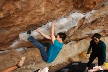 Bouldering in Hueco Tanks on 03/08/2019 with Blue Lizard Climbing and Yoga

Filename: SRM_20190308_1425520.jpg
Aperture: f/4.5
Shutter Speed: 1/400
Body: Canon EOS-1D Mark II
Lens: Canon EF 16-35mm f/2.8 L