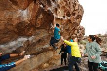 Bouldering in Hueco Tanks on 03/08/2019 with Blue Lizard Climbing and Yoga

Filename: SRM_20190308_1426560.jpg
Aperture: f/5.6
Shutter Speed: 1/400
Body: Canon EOS-1D Mark II
Lens: Canon EF 16-35mm f/2.8 L