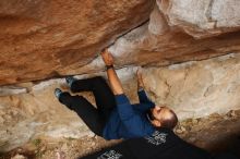 Bouldering in Hueco Tanks on 03/08/2019 with Blue Lizard Climbing and Yoga

Filename: SRM_20190308_1428190.jpg
Aperture: f/5.6
Shutter Speed: 1/200
Body: Canon EOS-1D Mark II
Lens: Canon EF 16-35mm f/2.8 L