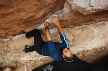 Bouldering in Hueco Tanks on 03/08/2019 with Blue Lizard Climbing and Yoga

Filename: SRM_20190308_1428230.jpg
Aperture: f/5.6
Shutter Speed: 1/200
Body: Canon EOS-1D Mark II
Lens: Canon EF 16-35mm f/2.8 L