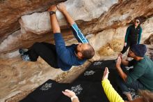 Bouldering in Hueco Tanks on 03/08/2019 with Blue Lizard Climbing and Yoga

Filename: SRM_20190308_1428310.jpg
Aperture: f/5.6
Shutter Speed: 1/200
Body: Canon EOS-1D Mark II
Lens: Canon EF 16-35mm f/2.8 L