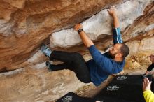 Bouldering in Hueco Tanks on 03/08/2019 with Blue Lizard Climbing and Yoga

Filename: SRM_20190308_1428350.jpg
Aperture: f/5.6
Shutter Speed: 1/200
Body: Canon EOS-1D Mark II
Lens: Canon EF 16-35mm f/2.8 L