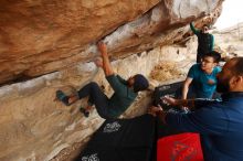 Bouldering in Hueco Tanks on 03/08/2019 with Blue Lizard Climbing and Yoga

Filename: SRM_20190308_1430160.jpg
Aperture: f/5.6
Shutter Speed: 1/200
Body: Canon EOS-1D Mark II
Lens: Canon EF 16-35mm f/2.8 L