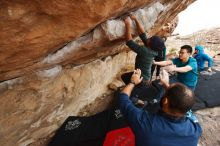 Bouldering in Hueco Tanks on 03/08/2019 with Blue Lizard Climbing and Yoga

Filename: SRM_20190308_1430340.jpg
Aperture: f/5.6
Shutter Speed: 1/250
Body: Canon EOS-1D Mark II
Lens: Canon EF 16-35mm f/2.8 L