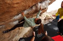 Bouldering in Hueco Tanks on 03/08/2019 with Blue Lizard Climbing and Yoga

Filename: SRM_20190308_1433250.jpg
Aperture: f/5.6
Shutter Speed: 1/250
Body: Canon EOS-1D Mark II
Lens: Canon EF 16-35mm f/2.8 L