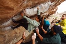 Bouldering in Hueco Tanks on 03/08/2019 with Blue Lizard Climbing and Yoga

Filename: SRM_20190308_1433340.jpg
Aperture: f/5.6
Shutter Speed: 1/250
Body: Canon EOS-1D Mark II
Lens: Canon EF 16-35mm f/2.8 L