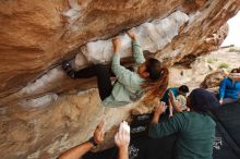 Bouldering in Hueco Tanks on 03/08/2019 with Blue Lizard Climbing and Yoga

Filename: SRM_20190308_1433390.jpg
Aperture: f/5.6
Shutter Speed: 1/250
Body: Canon EOS-1D Mark II
Lens: Canon EF 16-35mm f/2.8 L