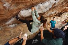 Bouldering in Hueco Tanks on 03/08/2019 with Blue Lizard Climbing and Yoga

Filename: SRM_20190308_1433450.jpg
Aperture: f/5.6
Shutter Speed: 1/250
Body: Canon EOS-1D Mark II
Lens: Canon EF 16-35mm f/2.8 L