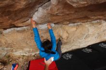 Bouldering in Hueco Tanks on 03/08/2019 with Blue Lizard Climbing and Yoga

Filename: SRM_20190308_1451020.jpg
Aperture: f/5.6
Shutter Speed: 1/200
Body: Canon EOS-1D Mark II
Lens: Canon EF 16-35mm f/2.8 L
