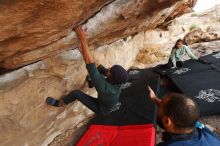 Bouldering in Hueco Tanks on 03/08/2019 with Blue Lizard Climbing and Yoga

Filename: SRM_20190308_1452030.jpg
Aperture: f/5.6
Shutter Speed: 1/160
Body: Canon EOS-1D Mark II
Lens: Canon EF 16-35mm f/2.8 L