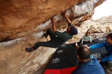 Bouldering in Hueco Tanks on 03/08/2019 with Blue Lizard Climbing and Yoga

Filename: SRM_20190308_1452170.jpg
Aperture: f/5.0
Shutter Speed: 1/250
Body: Canon EOS-1D Mark II
Lens: Canon EF 16-35mm f/2.8 L