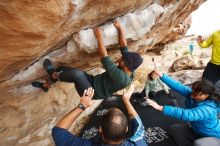 Bouldering in Hueco Tanks on 03/08/2019 with Blue Lizard Climbing and Yoga

Filename: SRM_20190308_1452280.jpg
Aperture: f/5.0
Shutter Speed: 1/200
Body: Canon EOS-1D Mark II
Lens: Canon EF 16-35mm f/2.8 L