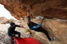Bouldering in Hueco Tanks on 03/08/2019 with Blue Lizard Climbing and Yoga

Filename: SRM_20190308_1453260.jpg
Aperture: f/5.0
Shutter Speed: 1/250
Body: Canon EOS-1D Mark II
Lens: Canon EF 16-35mm f/2.8 L