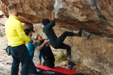 Bouldering in Hueco Tanks on 03/08/2019 with Blue Lizard Climbing and Yoga

Filename: SRM_20190308_1511470.jpg
Aperture: f/2.8
Shutter Speed: 1/400
Body: Canon EOS-1D Mark II
Lens: Canon EF 50mm f/1.8 II