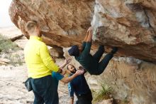 Bouldering in Hueco Tanks on 03/08/2019 with Blue Lizard Climbing and Yoga

Filename: SRM_20190308_1511510.jpg
Aperture: f/2.8
Shutter Speed: 1/320
Body: Canon EOS-1D Mark II
Lens: Canon EF 50mm f/1.8 II